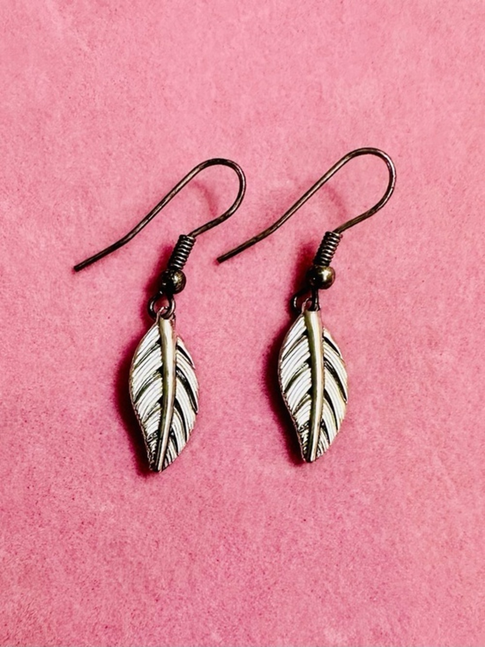 Silver Leaf Drop Earrings